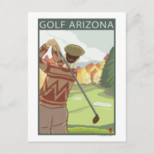 Golfer SceneArizona Postcard