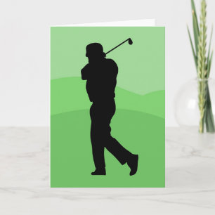 Golfer Silhouette Card