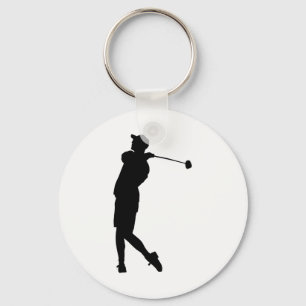 Golfer Silhouette Key Ring