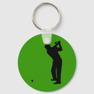 golfer silhouette key ring