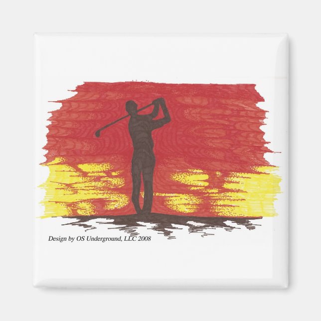 Golfer Silhouette Magnet (Front)
