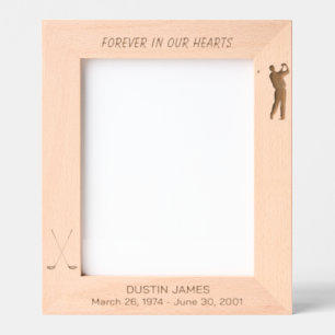 Golfer Silhouette Memorial Etched Frames