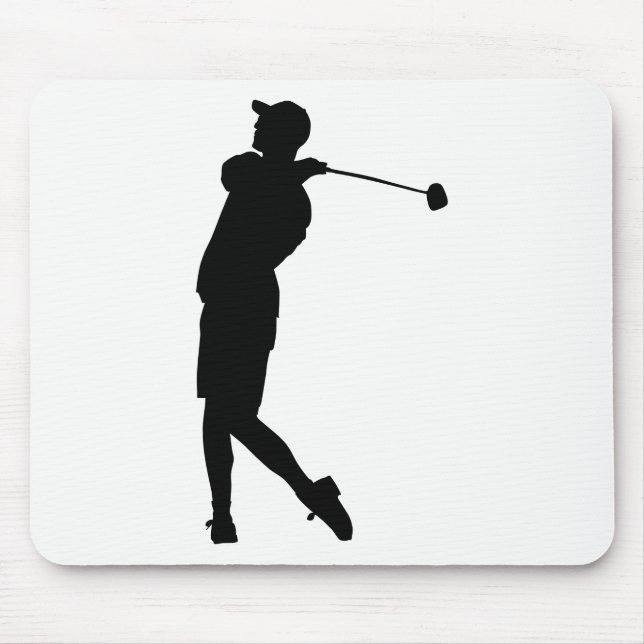 Golfer Silhouette Mouse Mat (Front)