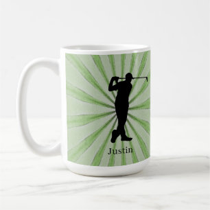 Golfer Silhouette Personalise Coffee Mug