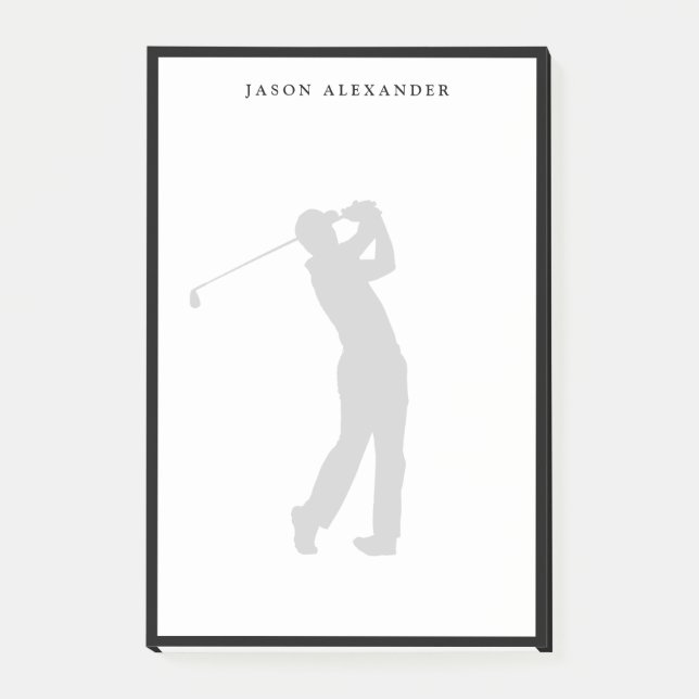 Golfer Silhouette Personalised  Post-it Notes (Front)