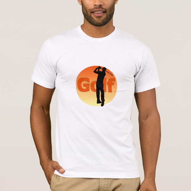 Golfer Silhouette Sunset T-Shirt (Front)