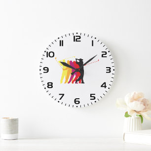 Golfer Silhouettes Large Clock