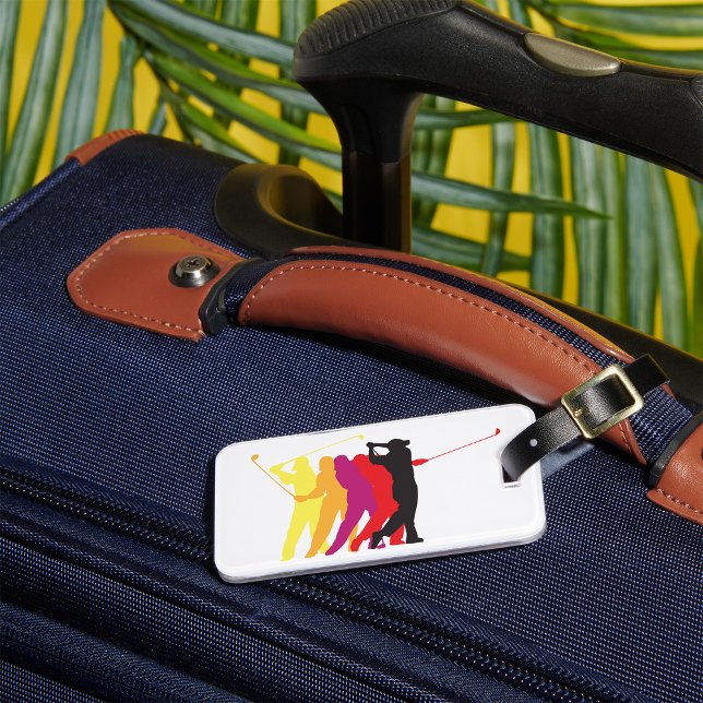 Golfer Silhouettes Luggage Tag (Creator Uploaded)