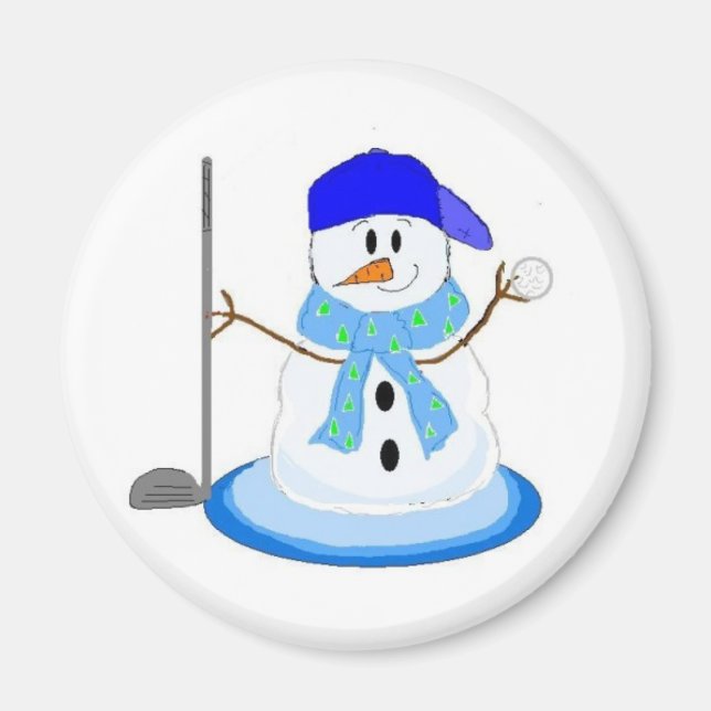 Golfer Snowman Magnet (Front)