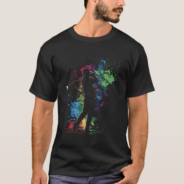 Golfer Splash Art Golf Golf Course Retro Golfer Vi T-Shirt (Front)