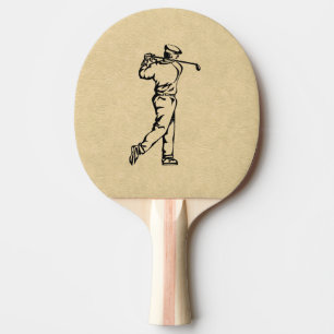 Golfer Sport Design Leather Look Ping Pong Paddle