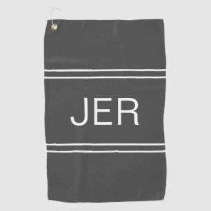 Golfer Sports Grey Modern Monogrammed Game  Golf Towel