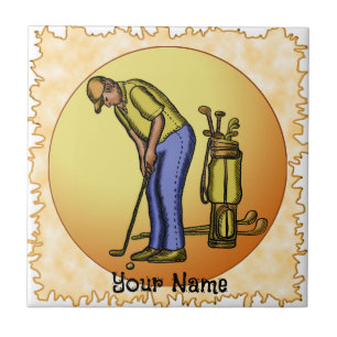 Golfer Sun Man  Tile