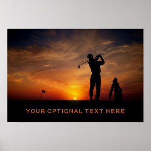 Golfer Sunset custom poster