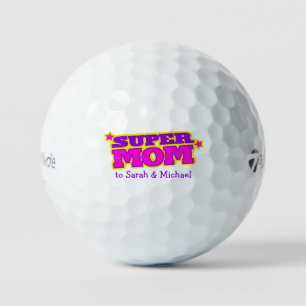 Golfer super mum purple custom gift  golf balls
