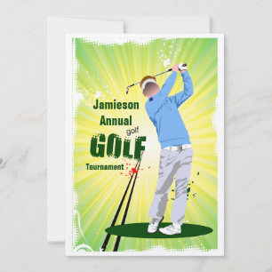 Golfer Swing Golf Club Golf Tournament Invitation
