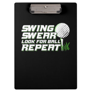 Golfer Swing Sweat Look For Ball Clipboard