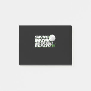 Golfer Swing Sweat Look For Ball Post-it Notes