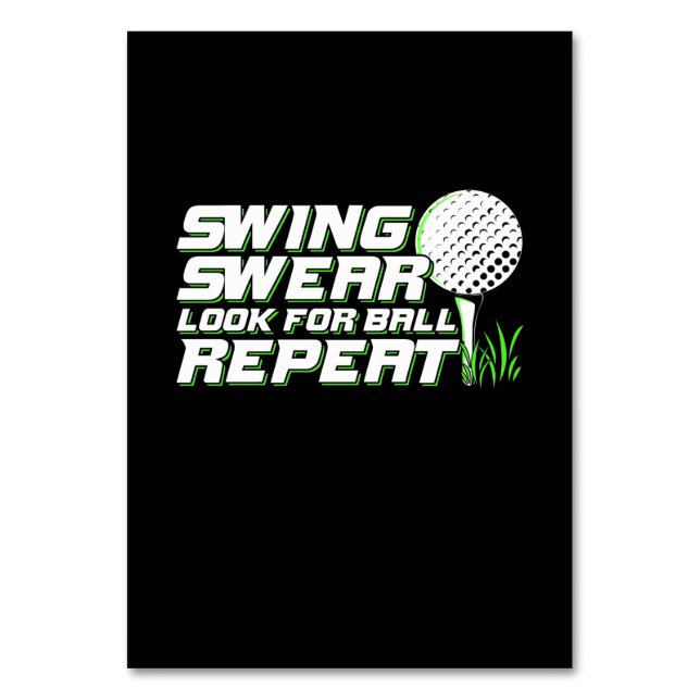 Golfer Swing Sweat Look For Ball Table Number (Front)