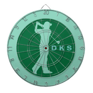Golfer Swinging Club Green  Golf Personalised Dartboard