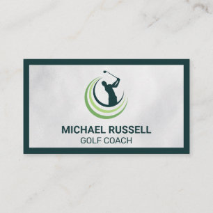 Golfer Swinging Golf Club Business Card