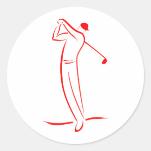 golfer symbol zazzle classic round sticker