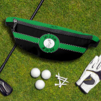 Golfer Tee Golf Sports Humour Monogram Black Green