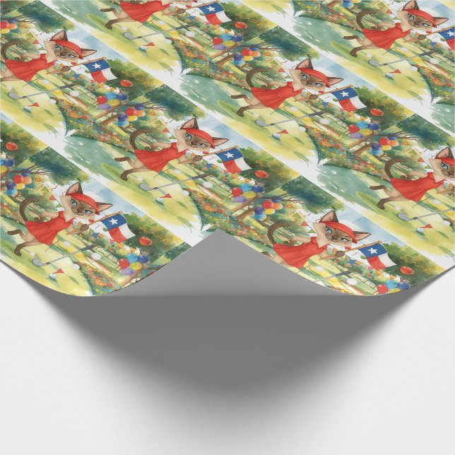 Golfer Texas Birthday Party on the course Wrapping Paper (Corner)