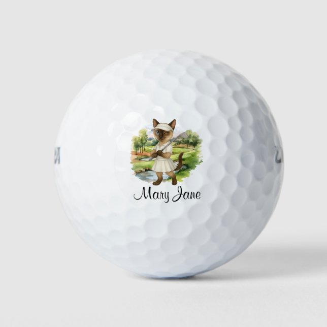 Golfer themed for Bachelorette Bride Cat Lovers Golf Balls (Front)