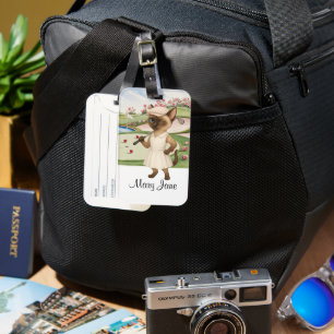 Golfer themed Woman Bachelorette Bride Cat Lovers Luggage Tag