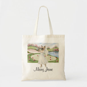 Golfer themed Woman Bachelorette Bride Cat Lovers Tote Bag