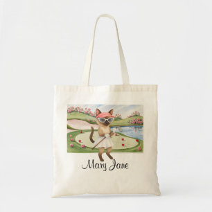 Golfer themed Woman Bachelorette Bride Cat Lovers Tote Bag