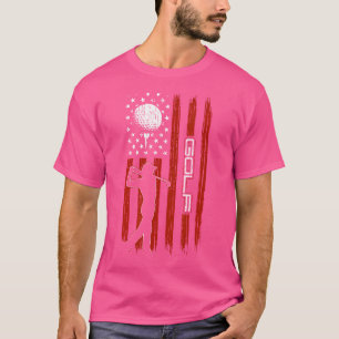 Golfer Usa Flag Golf Player Dad Husband Grandpa Lo T-Shirt