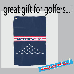 Golfer USA Monogram ⭐ Stars & Stripes Golf Towel