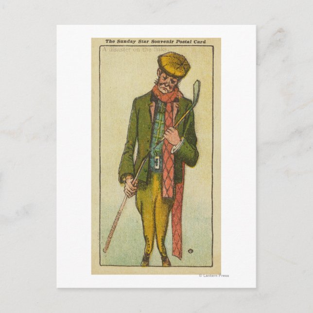 Golfer Who Had a Disaster on the Links Postcard (Front)