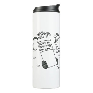 Golfer with Sign Saying How's My Driving? Funny Thermal Tumbler