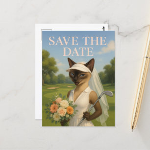 Golfer woman Save the Date Bride Bachelorette  Postcard