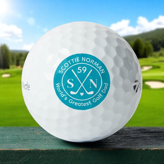 Golfer 'World's Greatest Golf Dad' Azure Balls (Creator Uploaded)