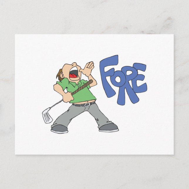 golfer yelling FORE Postcard (Front)
