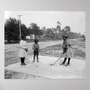 Golferinos African American Children Golf c1905 Poster