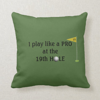 Golfer's 19th Hole Throw Pillow