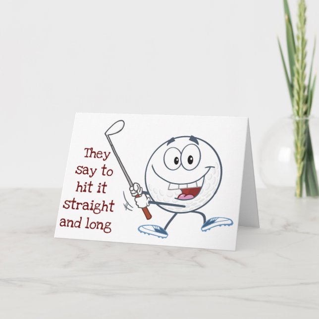 GOLFER'S **40th BIRTHDAY** HIT IT STRAIGHT/LONG Card (Front)