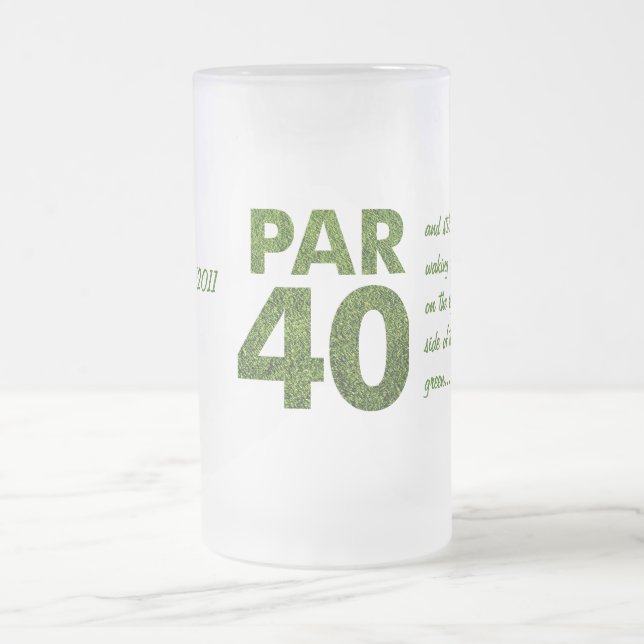 Golfers 40th Birthday Party Frosted Glass Beer Mug (Center)