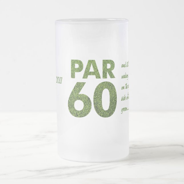 Golfers 60th Birthday Party Frosted Glass Beer Mug (Center)