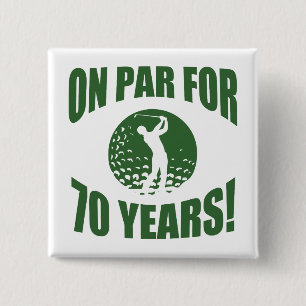 Golfer's 70th Birthday 15 Cm Square Badge