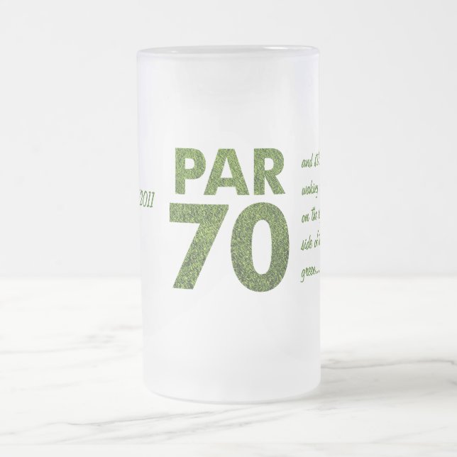 Golfers 70th Birthday Party Frosted Glass Beer Mug (Center)