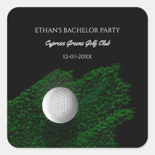 Golfers bachelor party - golfing trip - green golf square sticker
