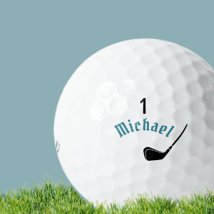 golfer's ball with name and number one