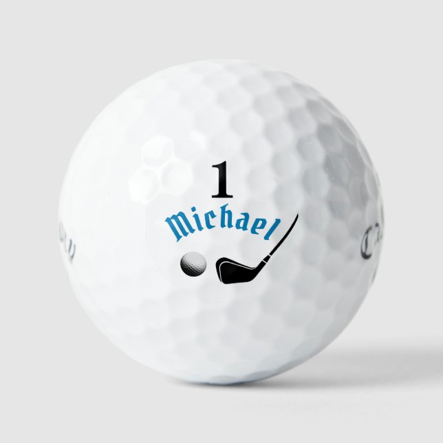Golfer's Ball with Name and Number One (Front)