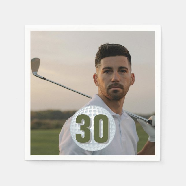 Golfer's Birthday Celebration Napkin (Front)